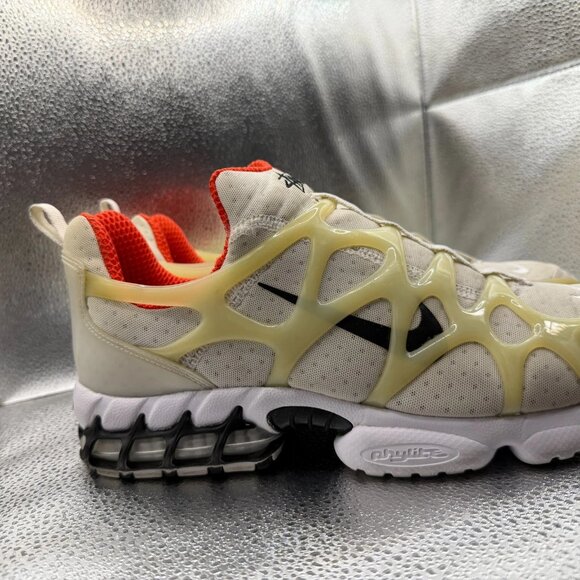 Size 9.5 Nike Air Zoom Spiridon Kukini x Stussy White Black Sneakers CJ9918-100 - Picture 9 of 14